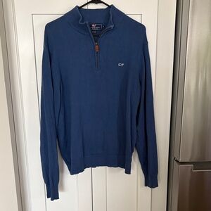 Vineyard Vines Men's Dark Blue Quarter-Zip Pullover Sweater
